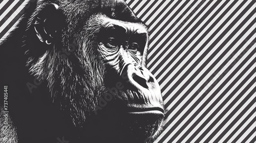 gorila Elementos da moda com efeito de fotocópia retrô para design