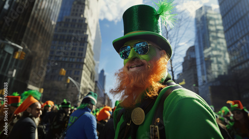 St. Patrick´s day celebration man with leprechaun hat