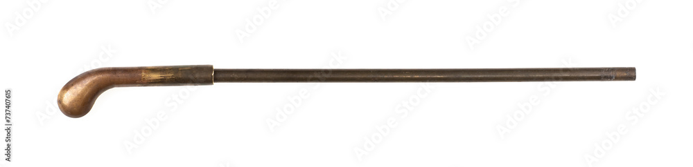 bronze walking cane isolated on white background bronze walking cane isolated on white background