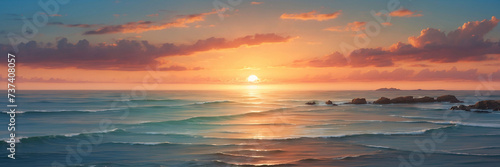 Sunrise over the sea. Panorama 
