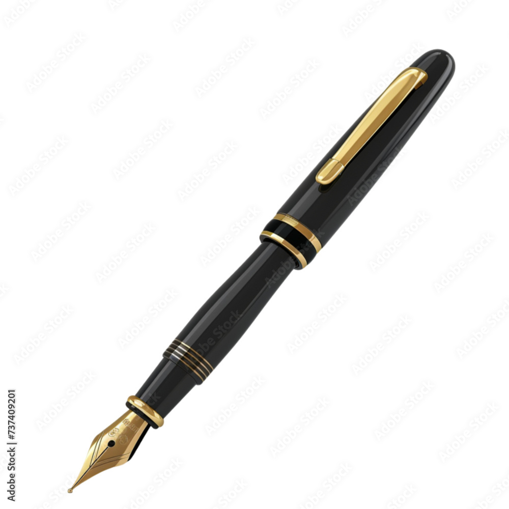 fountain pen isolated on a white background with clipping path.