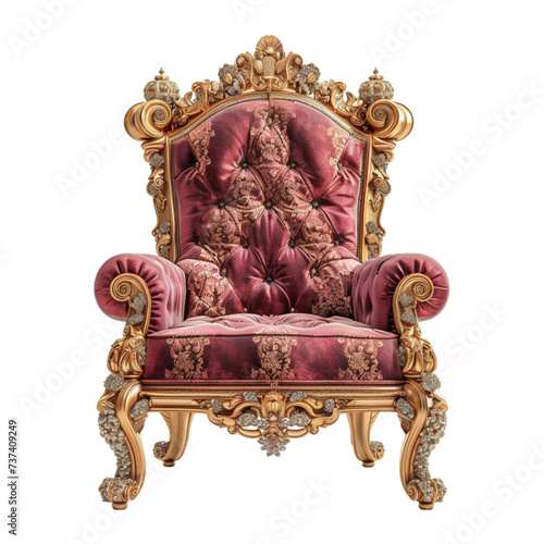 The royal throne isolated on a white background with clipping path.