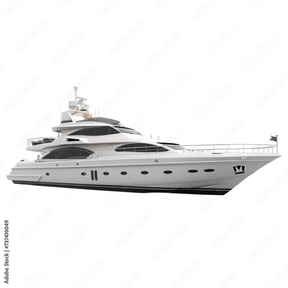 yacht isolated on a white background with clipping path. yacht isolated on a white background with clipping path.
