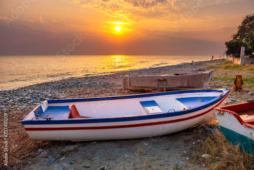 Aegean Sea at dawn. Greece