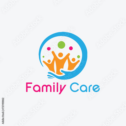 family care logo design vector format
