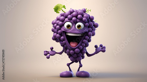 3d grapes photo character © micheal