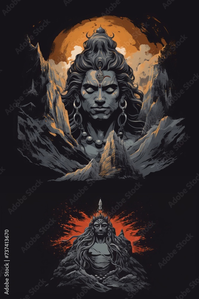 Divine Manifestation: Reverent Images of Lord Shiva in Worship Divine Manifestation: Reverent Images of Lord Shiva in Worship