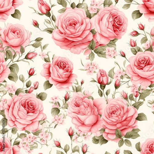 seamless vintage background with small roses