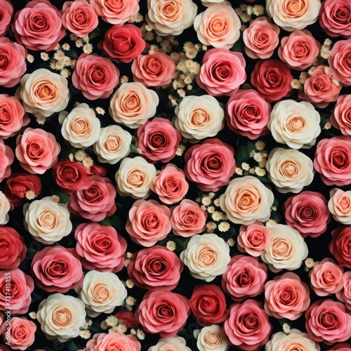 seamless vintage background with small roses
