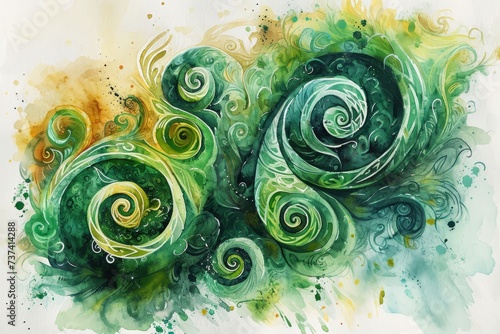 Celtic Spiral Designs illustration. Celtic Spiral Designs banner wallpaper texture. St. Patrick's Day Cards & Greetings.