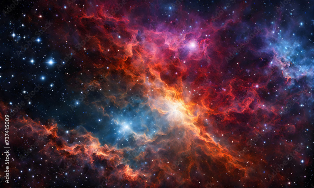 A sweeping view of the cosmos, stars streaking across the celestial void A sweeping view of the cosmos, stars streaking across the celestial void