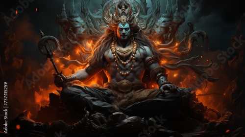 Divine Manifestation: Reverent Images of Lord Shiva in Worship