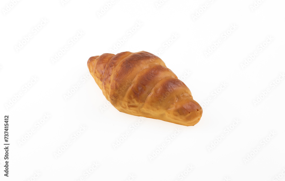 artificial bread croissant isolated on white background artificial bread croissant isolated on white background