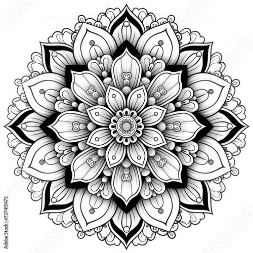 beautiful coloring page  mandala style  elaborate patterns  accurate and precise line art