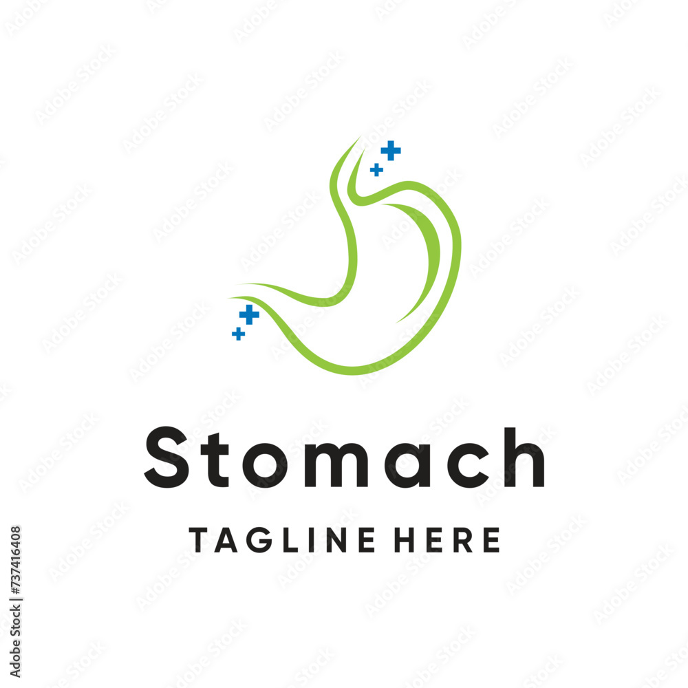 Obraz premium stomach logo design creative concept unique style Premium Vector Part 4