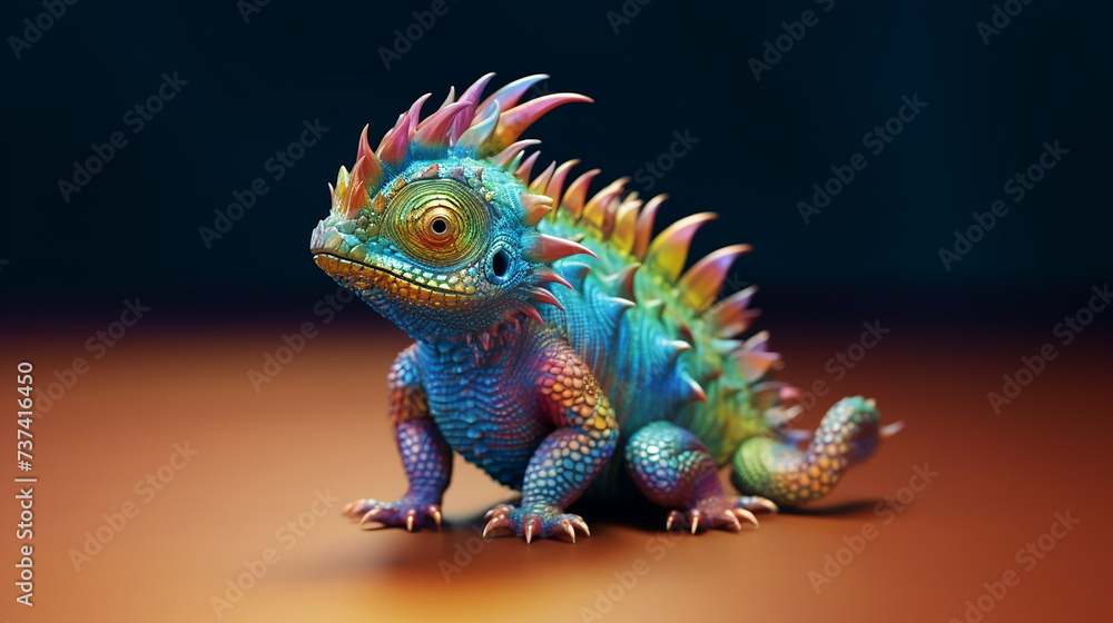 Obraz premium baby rainbow dragon photo