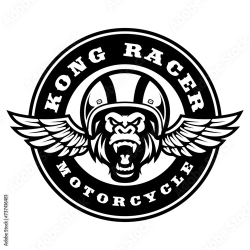 GORILLA MOTORCYCLE LOGO DESIGN TEMPLATE