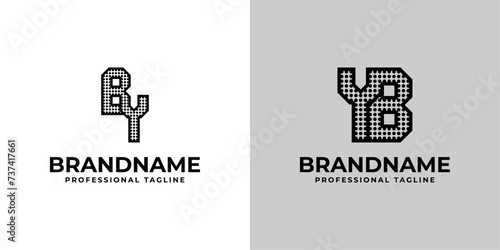 Letters BY and YB Dot Monogram Logo, Suitable for business with BY or YB initials photo