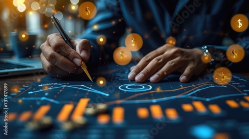 A solitary figure scribbles on a blue sheet amidst the bustling energy of a gambling house, surrounded by various tabletop games and the comfort of indoor entertainment