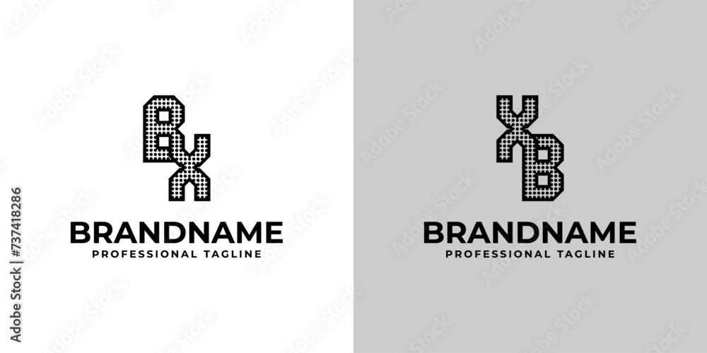 Letters BX and XB Dot Monogram Logo, Suitable for business with BX or XB initials