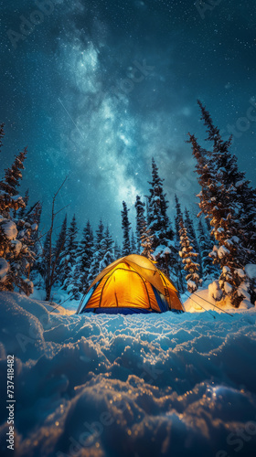 Tent Under Northern Lights,generative ai