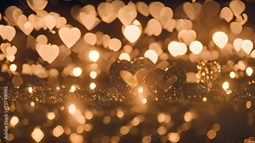 Gold Hearts on Table