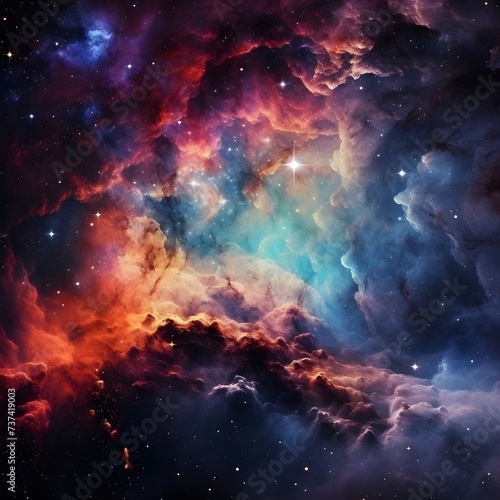 Cosmic Odyssey  Colourful Cosmos Background with Space and Cosmic Dust  Hand Edited Generative AI