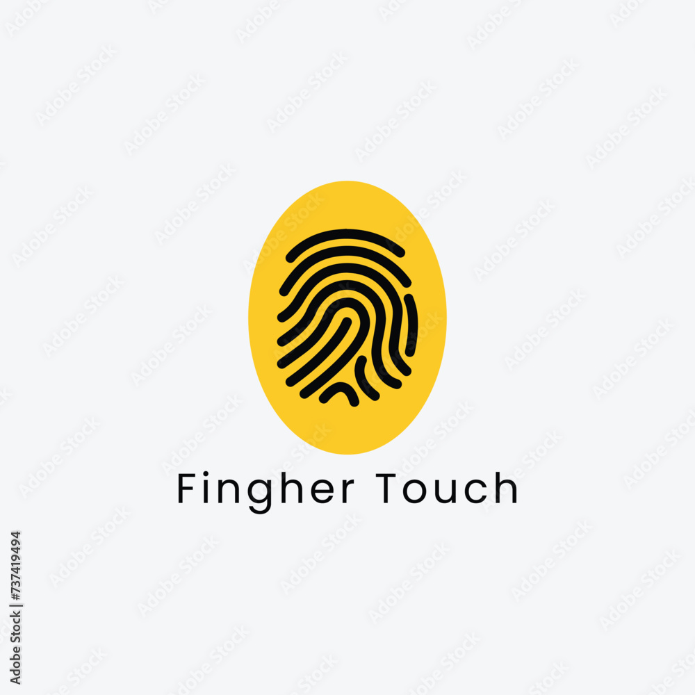 finger print lock logo design vector finger print lock logo design vector