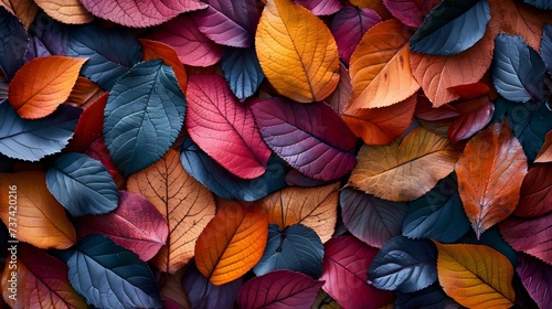 Colourful Leaves Background  Hand Edited Generative AI