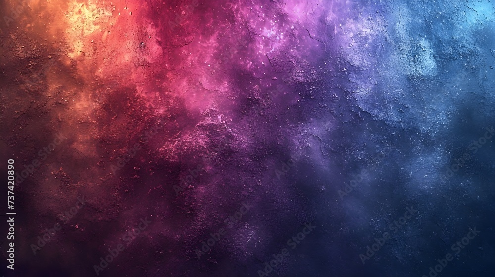 Abstract Gradient Background: Blue to Pink and Golden, Hand Edited Generative AI