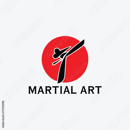 martial art logo design vector