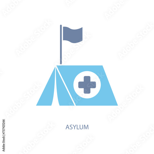 asylum concept line icon. Simple element illustration. asylum concept outline symbol design.