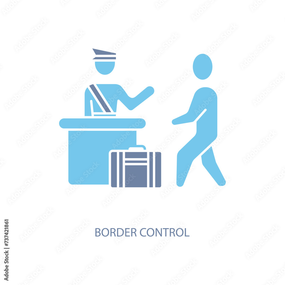 border control concept line icon. Simple element illustration. border control concept outline symbol design. border control concept line icon. Simple element illustration. border control concept outline symbol design.