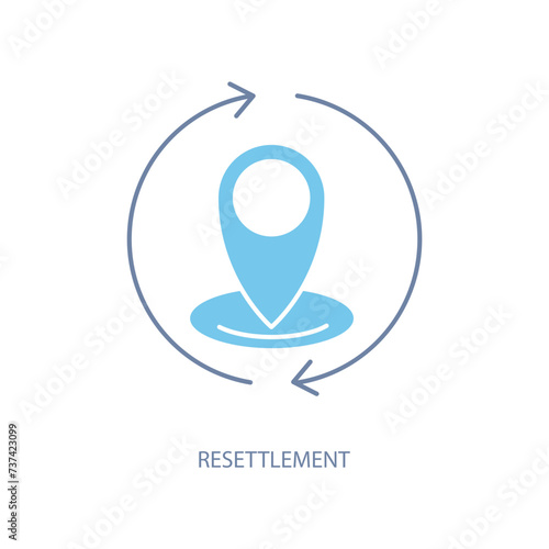 resettlement concept line icon. Simple element illustration. resettlement concept outline symbol design.