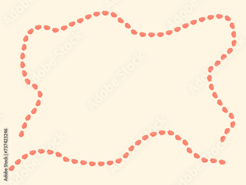 Beige background with red rose around edge free space . High quality illustration