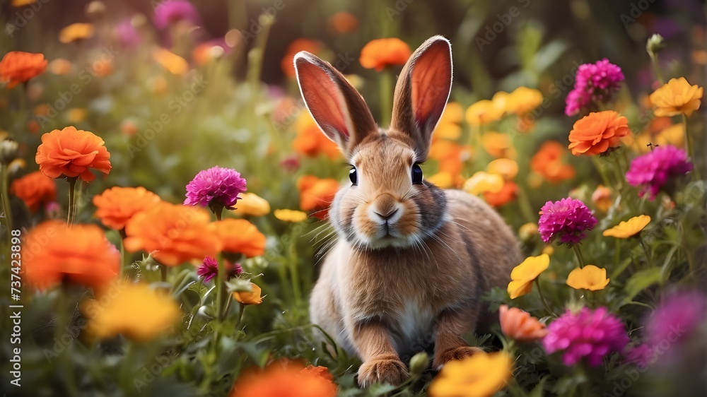 rabbit in the grass rabbit in the grass