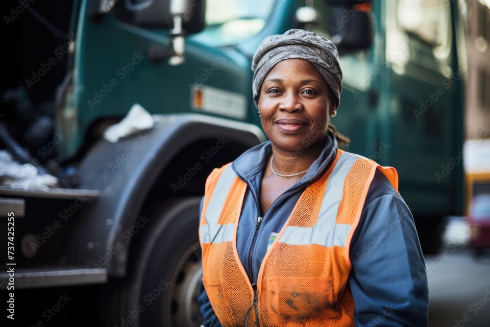 Portrait of a female sanitation worker Portrait of a female sanitation worker