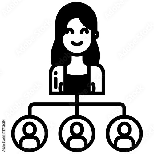 Manager Woman glyph and line vector illustration