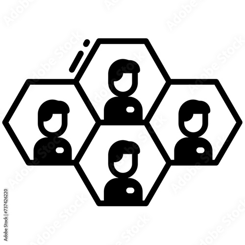 Group glyph and line vector illustration