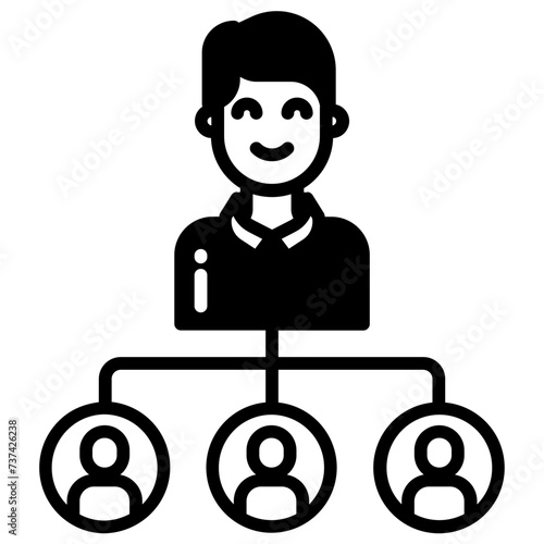 Manager glyph and line vector illustration