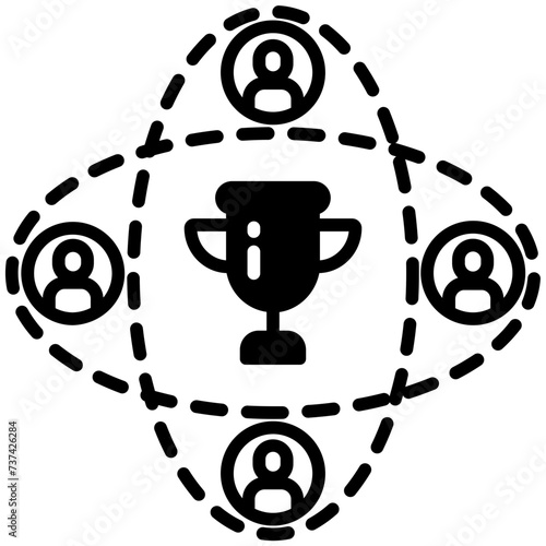 Success glyph and line vector illustration
