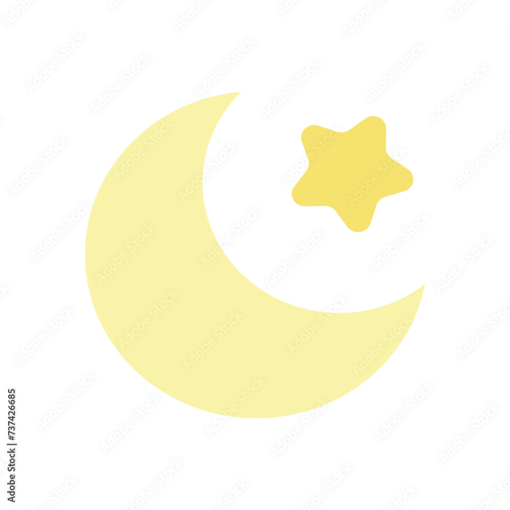 moon icon with white background vector
