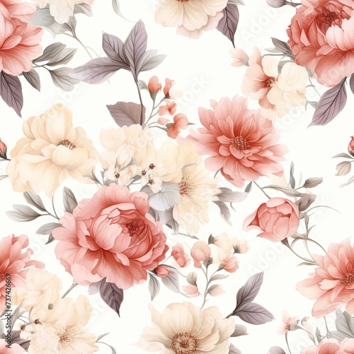 seamless background with watercolor flowers, perfect for textiles and decorative wallpaper. © pvl0707