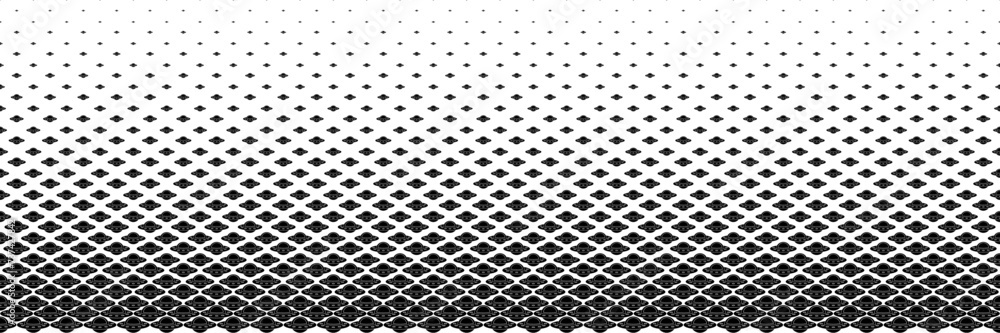 horizontal black halftone of ufo or identified flying objects design for pattern and background. - obrazy, fototapety, plakaty 