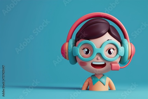 3d person with headphones