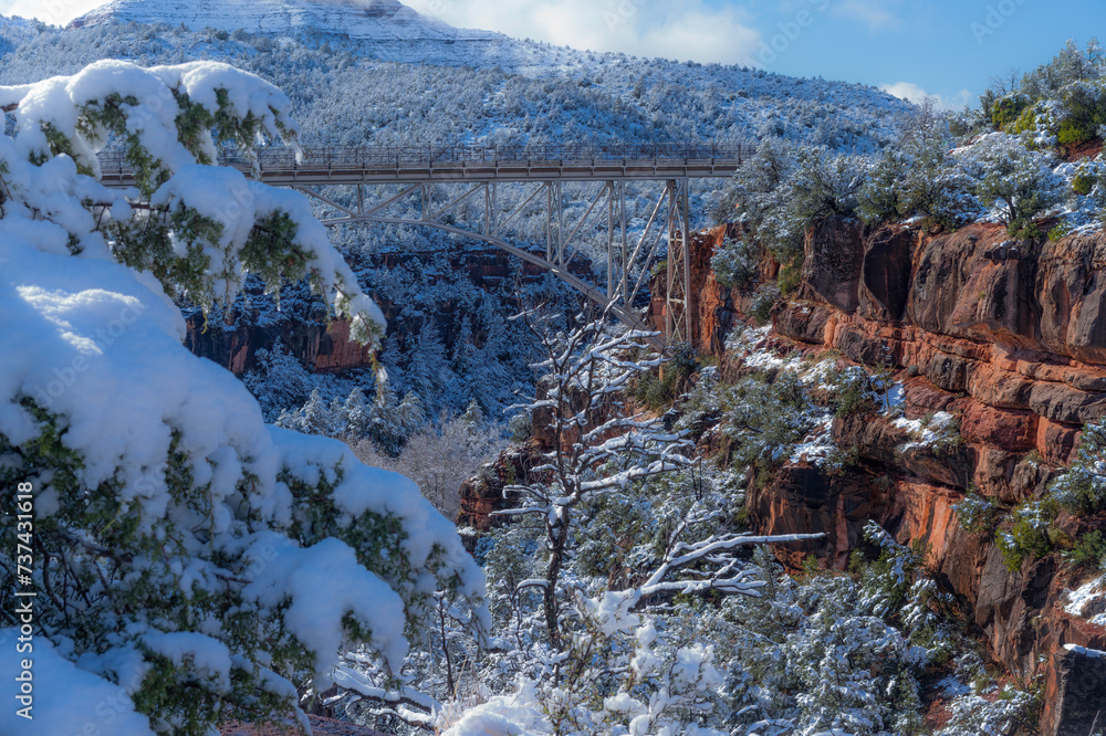 Snowy Morning in Sedona Arizona USA