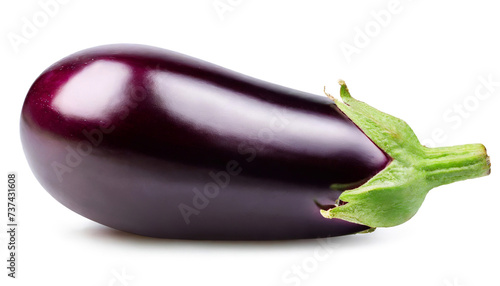 Purple eggplant isolated on white background. Clipping Path.