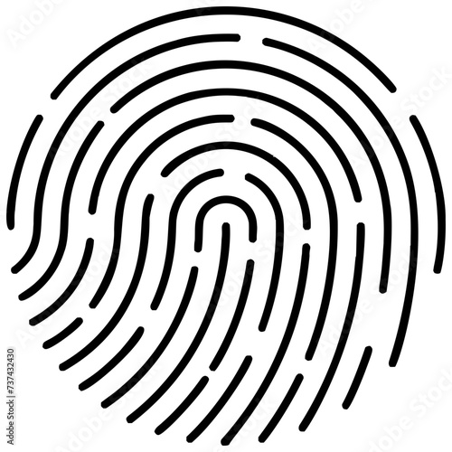 Icon  Geometric fingerprints isolated on white  SVG vector illustration
