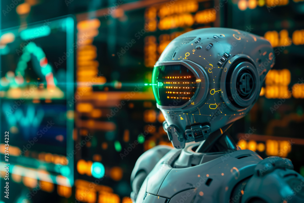 close-up of a cryptocurrency trading bot. The bot is efficient and profitable, and there are other bots in the background close-up of a cryptocurrency trading bot. The bot is efficient and profitable, and there are other bots in the background