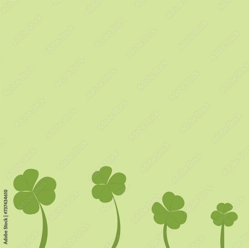three leaf clover on green background, saint patrick